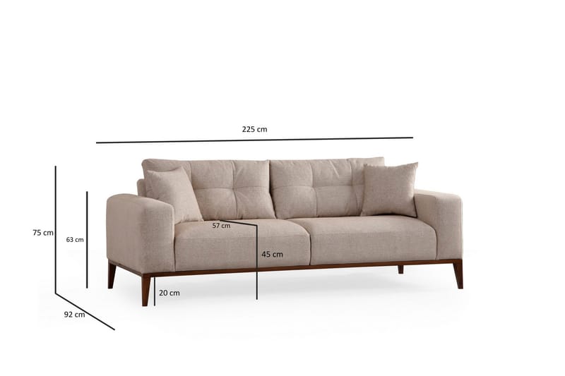Sinor 4-seters Sovesofa - Beige - Møbler - Sofaer - Sovesofaer - 4 seters sovesofa