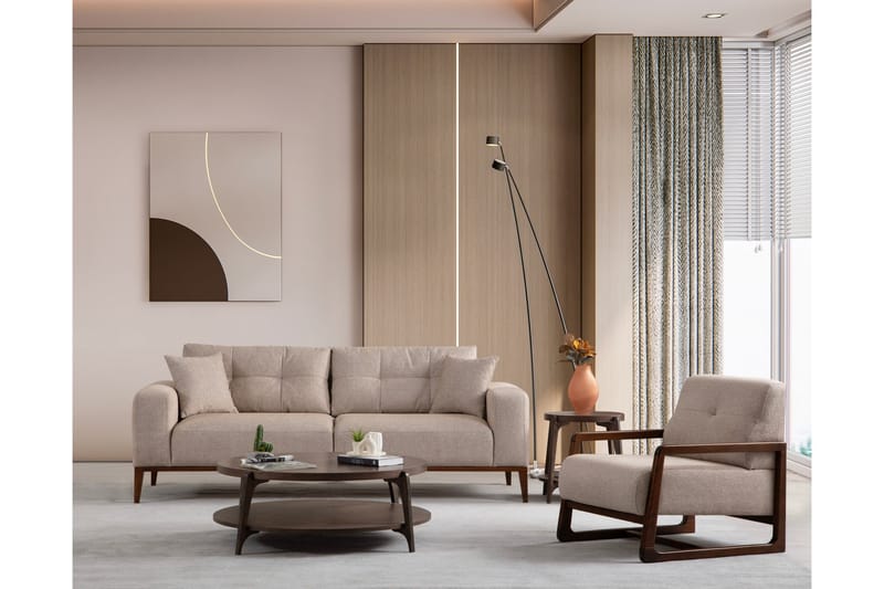 Sinor 4-seters Sovesofa - Beige - Møbler - Sofaer - Sovesofaer - 4 seters sovesofa