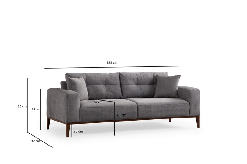 Sinor 4-seters Sovesofa - Lysegrå - Møbler - Sofaer - Sovesofaer - 4 seters sovesofa