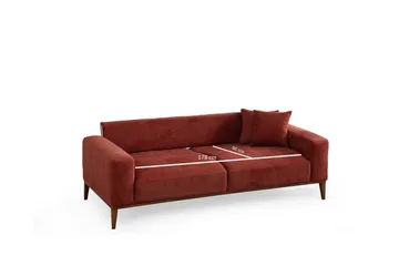 Sinor 4-seters Sovesofa - Rød - Møbler - Sofaer - Sovesofaer - 4 seters sovesofa