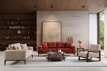 Sinor 4-seters Sovesofa - Rød - Møbler - Sofaer - Sovesofaer - 4 seters sovesofa