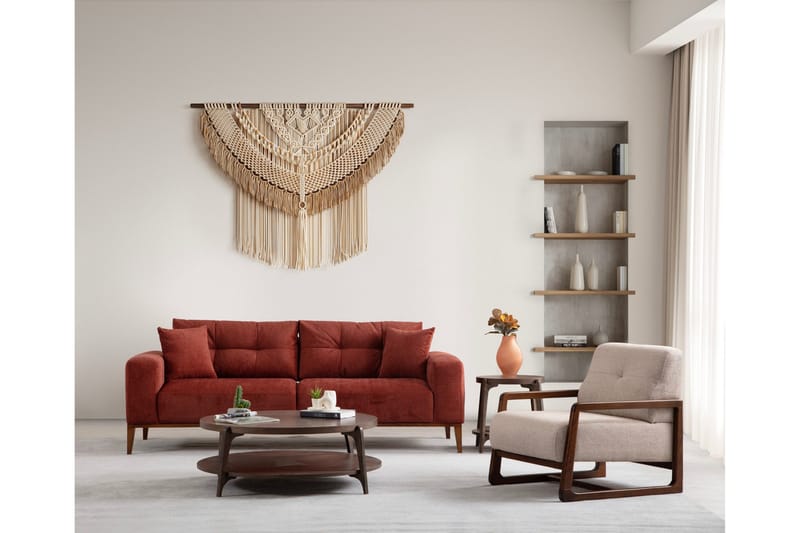 Sinor 4-seters Sovesofa - Rød - Møbler - Sofaer - Sovesofaer - 4 seters sovesofa