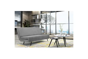 Sjeselong Mallory Antrasitt, Lin stoff/metall/tre - Antrasitt, Lin stoff/metall/tre - Møbler - Sofaer - Sovesofaer - 2 seters sovesofa