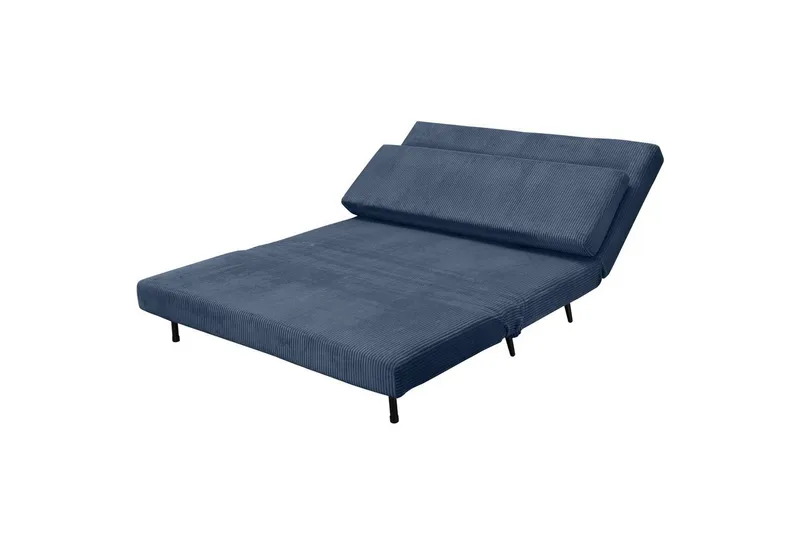 Sjeselong Mallory Blå, Cordfløyel/Metall/Tre - Blå, Cordfløyel/Metall/Tre - Møbler - Sofaer - Sovesofaer - 2 seters sovesofa