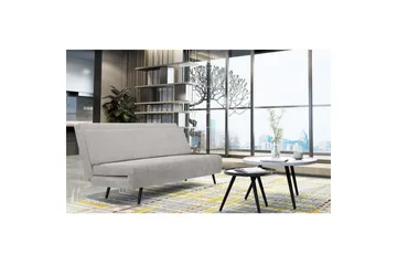 Sjeselong Mallory Lys grå, Lin stoff/metall/tre - Lys grå, Lin stoff/metall/tre - Møbler - Sofaer - Sovesofaer - 2 seters sovesofa