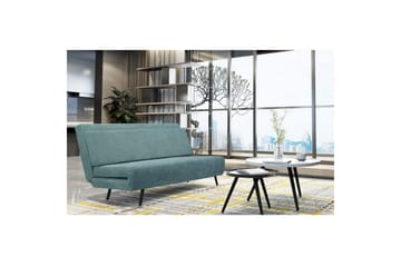 Sjeselong Mallory Lys petrol, Lin stoff/metall/tre - Lys petrol, Lin stoff/metall/tre - Møbler - Sofaer - Sovesofaer - 2 seters sovesofa