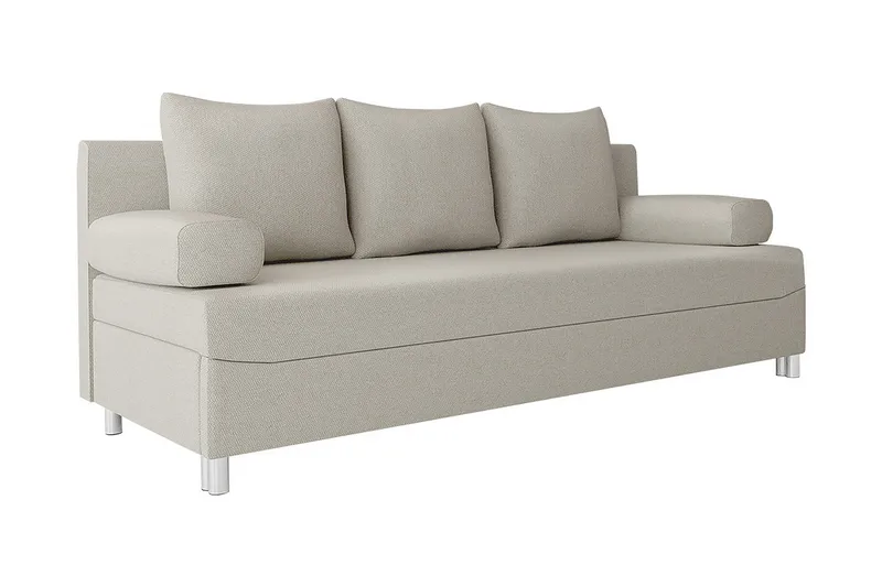 Skatteg 3-seter Sovesofa 133x192 cm med Oppbevaring i Stoff, Beige