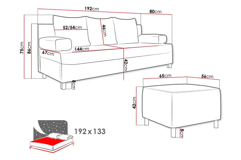 Skatteg Bäddsoffa - Møbler - Sofaer - Sovesofaer - 2 seters sovesofa