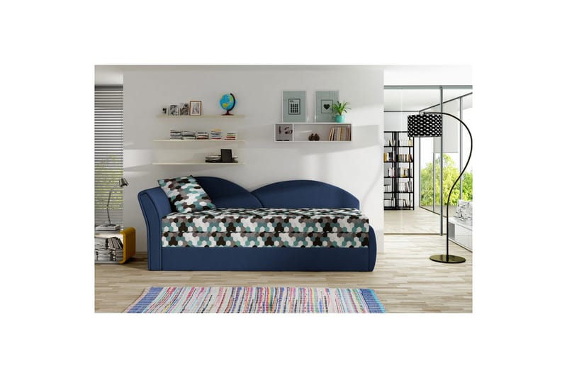 Sofa Eltap Aga 218x80x77 cm - Ac 01, Alova 79, Mønster, Blå, Venstre - Møbler - Sofaer - Sovesofaer - 3 seters sovesofa