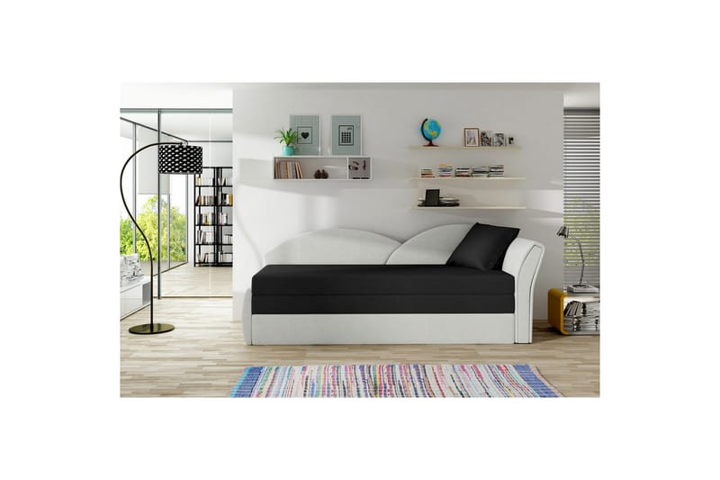 Sofa Eltap Aga 218x80x77 cm - Alova 04, Alova Pdp, Svart, Hvit, Høyre - Møbler - Sofaer - Sovesofaer - 3 seters sovesofa
