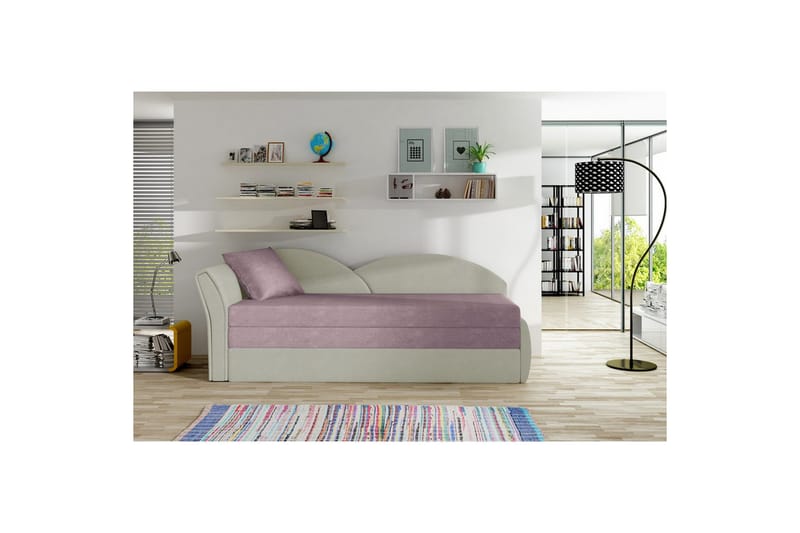 Sofa Eltap Aga 218x80x77 cm - Soro 61, Nubuk 21, Rosa, Beige, Venstre - Møbler - Sofaer - Sovesofaer - 3 seters sovesofa