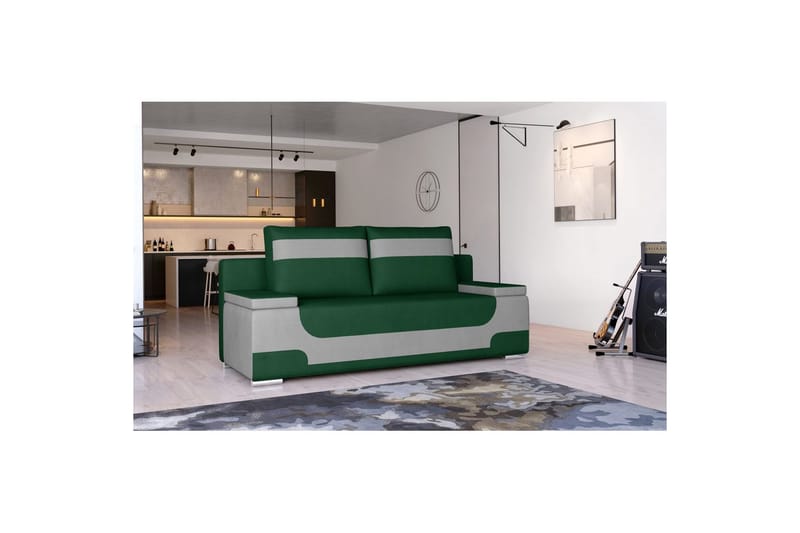 Sofa Eltap Area 200x90x92 cm - Monolith 37, Monolith 84, Grønn, Lys Grå - Møbler - Sofaer - Sovesofaer - 3 seters sovesofa