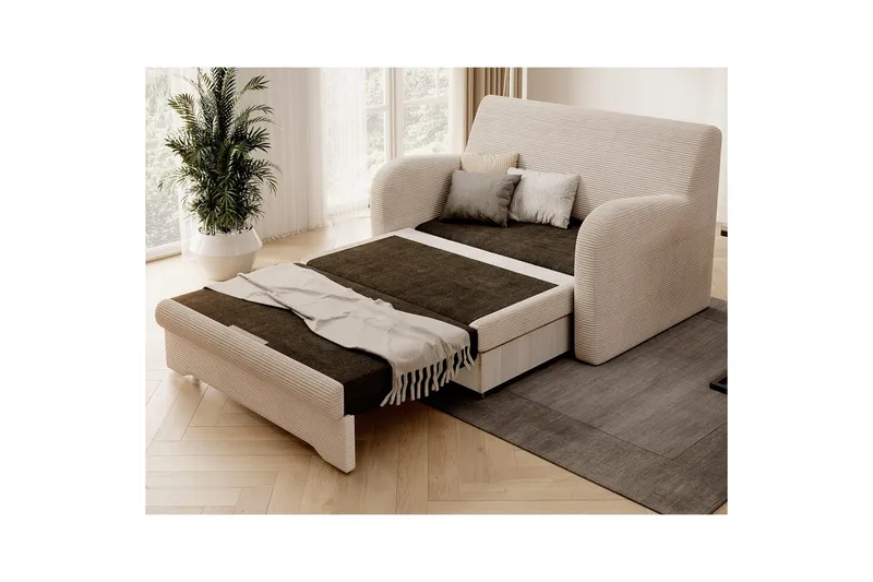 Sofa Eltap Ario 130x85x103 cm - Jarell 18, Lys Beige - Møbler - Sofaer - Sovesofaer - 2 seters sovesofa