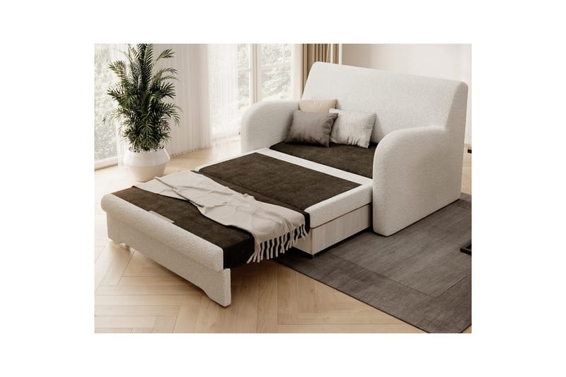 Sofa Eltap Ario 130x85x103 cm - Royal 01, Hvit - Møbler - Sofaer - Sovesofaer - 2 seters sovesofa