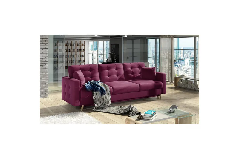 Sofa Eltap Asgard 233x93x92 cm, Mat Velvet 68, Rød