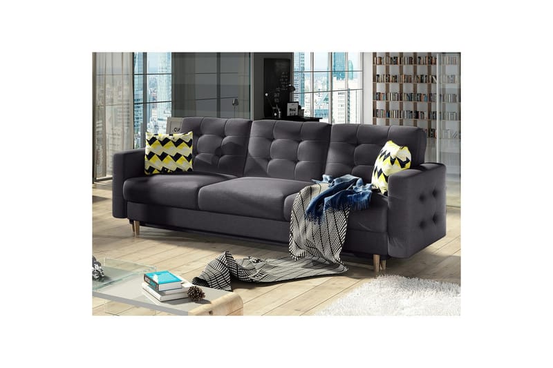 Sofa Eltap Asgard 233x93x92 cm - Sawana 05, Grå - Møbler - Sofaer - Sovesofaer - 3 seters sovesofa