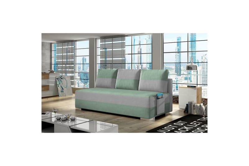 Sofa Eltap Atila 200x83x92 cm - Soro 34, Soro 83, Grønn, Hvit - Møbler - Sofaer - Sovesofaer - 3 seters sovesofa