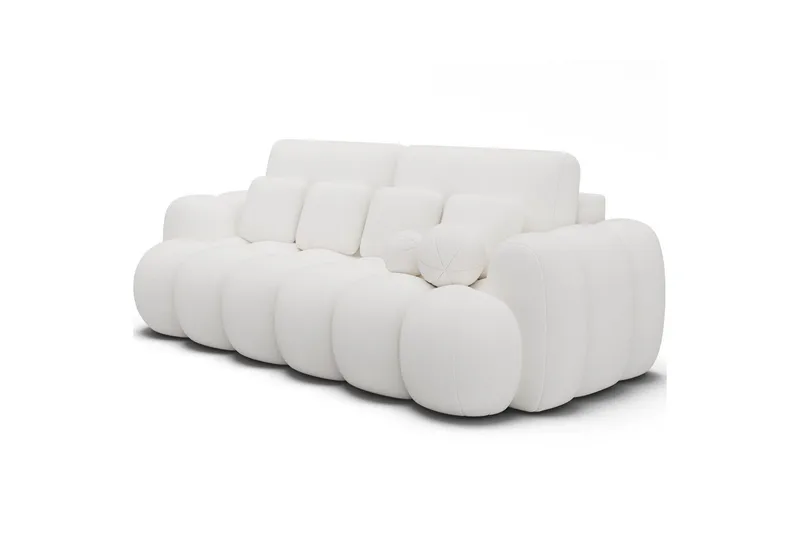 Sofa Eltap Cotonn 256x105x119 cm - Paolli 01, Hvit - Møbler - Sofaer - Sovesofaer - 3 seters sovesofa