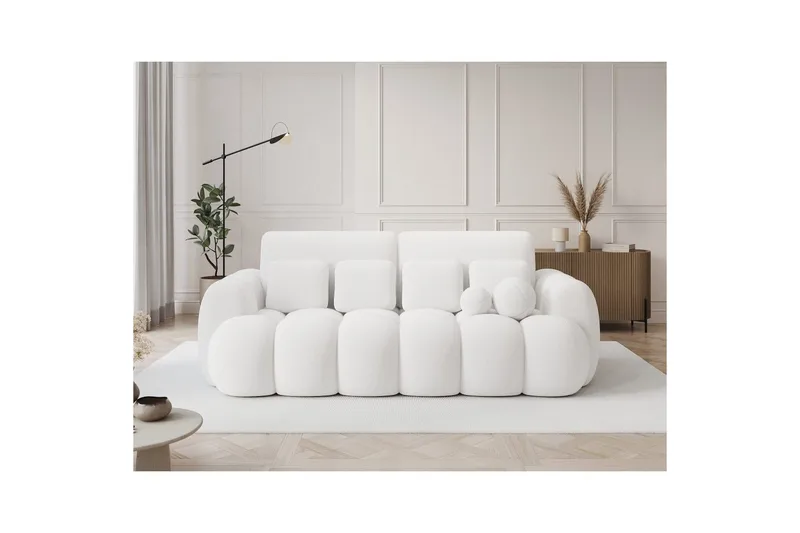 Sofa Eltap Cotonn 256x105x119 cm - Paolli 01, Hvit - Møbler - Sofaer - Sovesofaer - 3 seters sovesofa