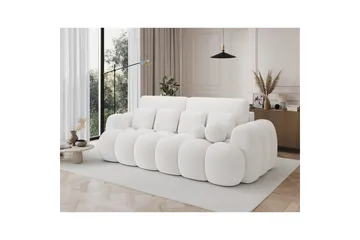 Sofa Eltap Cotonn 256x105x119 cm - Paolli 01, Hvit - Møbler - Sofaer - Sovesofaer - 3 seters sovesofa