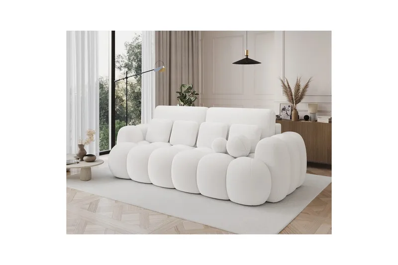 Sofa Eltap Cotonn 256x105x119 cm - Paolli 01, Hvit - Møbler - Sofaer - Sovesofaer - 3 seters sovesofa