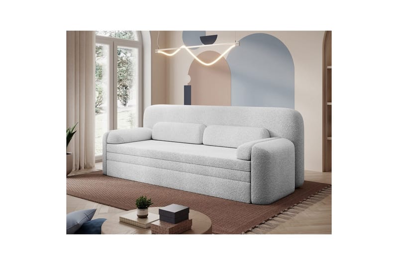 Sofa Eltap Elioss 236x89x87 cm - Royal 01, Hvit - Møbler - Sofaer - Sovesofaer - 3 seters sovesofa