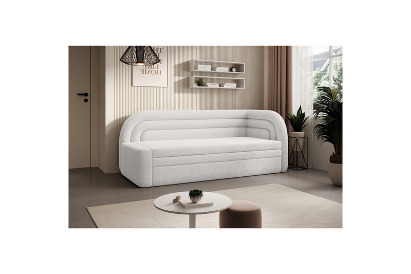 Sofa Eltap Fabillo 223x86x80 cm - Royal 01, Hvit, Høyre - Møbler - Sofaer - Sovesofaer - 3 seters sovesofa