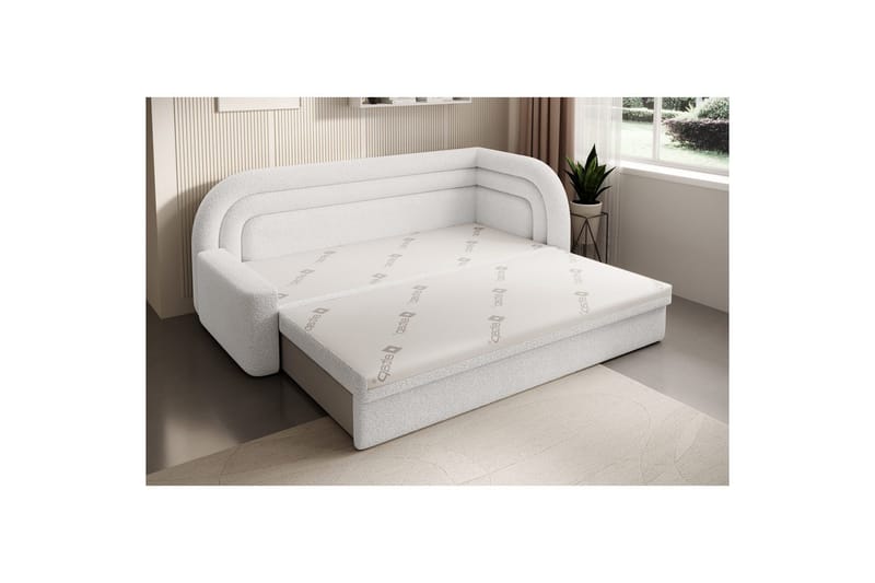 Sofa Eltap Fabillo 223x86x80 cm - Royal 01, Hvit, Høyre - Møbler - Sofaer - Sovesofaer - 3 seters sovesofa