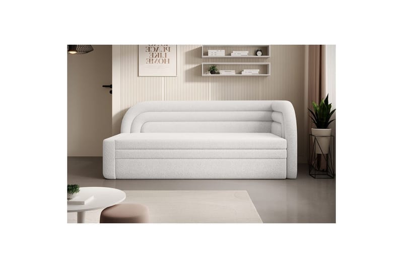 Sofa Eltap Fabillo 223x86x80 cm - Royal 01, Hvit, Høyre - Møbler - Sofaer - Sovesofaer - 3 seters sovesofa