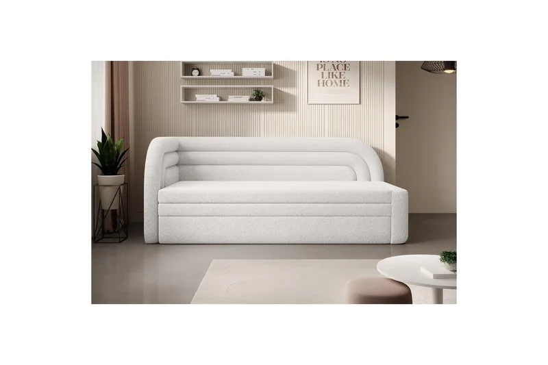 Sofa Eltap Fabillo 223x86x80 cm - Royal 01, Hvit, Venstre - Møbler - Sofaer - Sovesofaer - 3 seters sovesofa