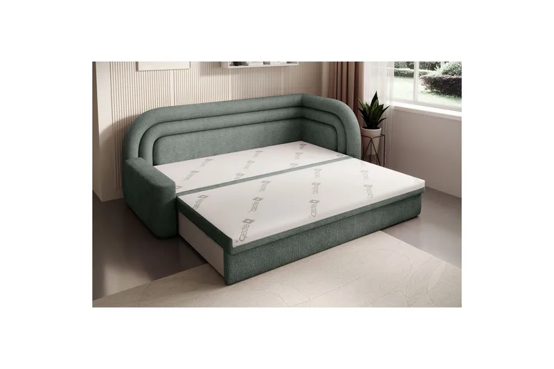 Sofa Eltap Fabillo 223x86x80 cm - Touch 100, Grønn, Høyre - Møbler - Sofaer - Sovesofaer - 4 seters sovesofa