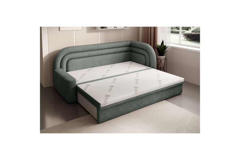 Sofa Eltap Fabillo 223x86x80 cm - Touch 100, Grønn, Høyre - Møbler - Sofaer - Sovesofaer - 4 seters sovesofa