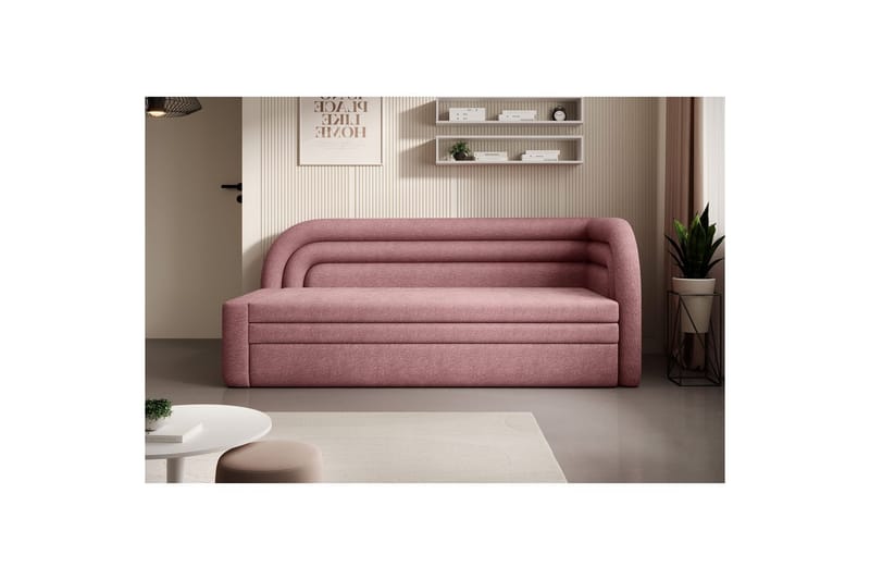 Sofa Eltap Fabillo 223x86x80 cm - Touch 24, rosa, Høyre - Møbler - Sofaer - Sovesofaer - 4 seters sovesofa