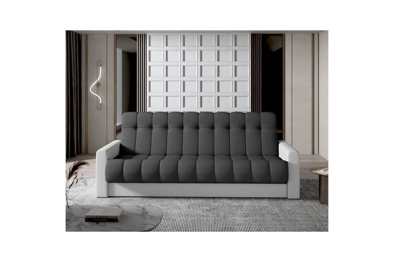 Sofa Eltap Garett 212x85x90 cm - Sawana 05, Soft 17, Grå, Hvit - Møbler - Sofaer - Sovesofaer - 3 seters sovesofa