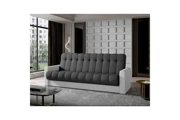 Sofa Eltap Garett 212x85x90 cm - Sawana 05, Soft 17, Grå, Hvit - Møbler - Sofaer - Sovesofaer - 3 seters sovesofa