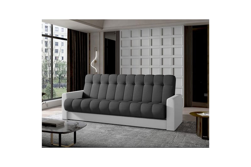 Sofa Eltap Garett 212x85x90 cm - Sawana 05, Soft 17, Grå, Hvit - Møbler - Sofaer - Sovesofaer - 3 seters sovesofa