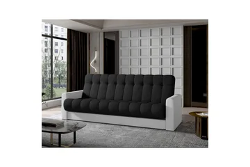 Sofa Eltap Garett 212x85x90 cm - Sawana 14, Soft 17, Svart, Hvit - Møbler - Sofaer - Sovesofaer - 3 seters sovesofa