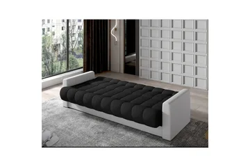 Sofa Eltap Garett 212x85x90 cm - Sawana 14, Soft 17, Svart, Hvit - Møbler - Sofaer - Sovesofaer - 3 seters sovesofa