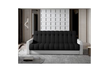 Sofa Eltap Garett 212x85x90 cm - Sawana 14, Soft 17, Svart, Hvit - Møbler - Sofaer - Sovesofaer - 3 seters sovesofa
