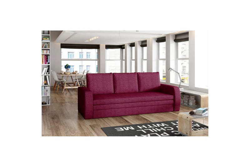 Sofa Eltap Inversa 220x83x89 cm - Malmo 63, Rød - Møbler - Sofaer - Sovesofaer - 3 seters sovesofa