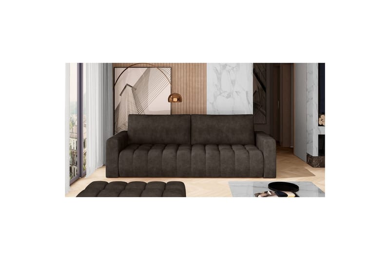 Sofa Eltap Lazaro 247x97x92 cm - Dora 28, Mørk brun - Møbler - Sofaer - Sovesofaer - 3 seters sovesofa