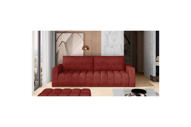 Sofa Eltap Lazaro 247x97x92 cm - Dora 63, Rød - Møbler - Sofaer - Sovesofaer - 3 seters sovesofa