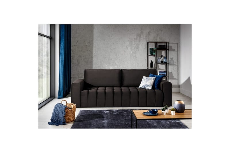 Sofa Eltap Lazaro 247x97x92 cm - Monolith 29, Mørk Brun - Møbler - Sofaer - Sovesofaer - 3 seters sovesofa