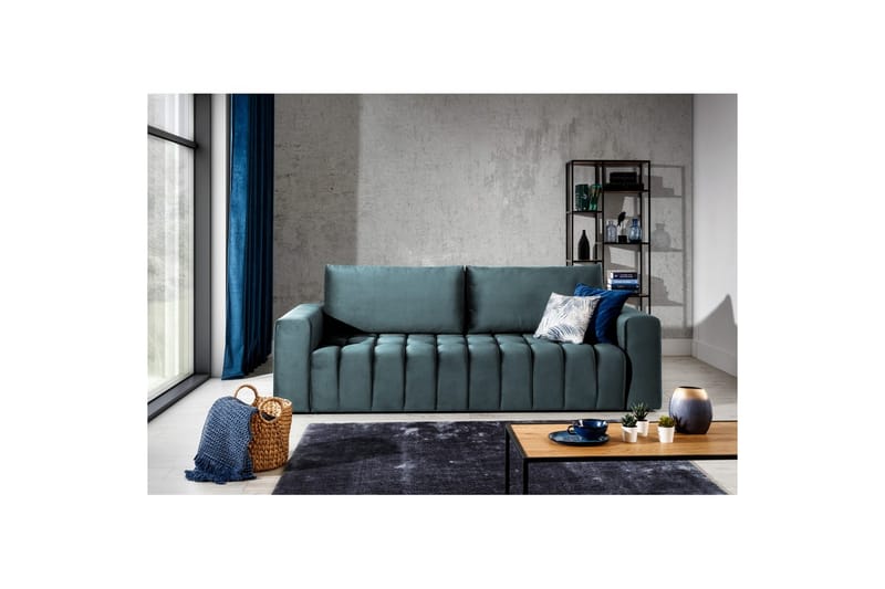 Sofa Eltap Lazaro 247x97x92 cm - Monolith 76, Blå - Møbler - Sofaer - Sovesofaer - 3 seters sovesofa