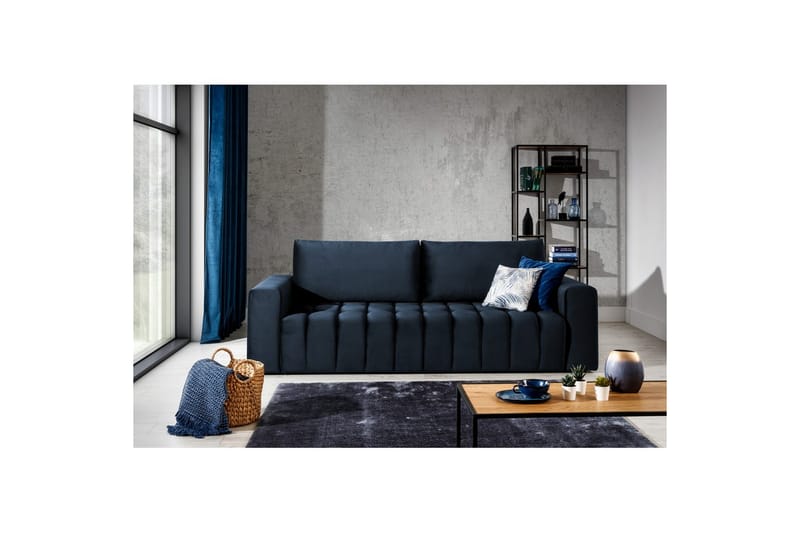 Sofa Eltap Lazaro 247x97x92 cm - Monolith 79, Mørk blå - Møbler - Sofaer - Sovesofaer - 3 seters sovesofa