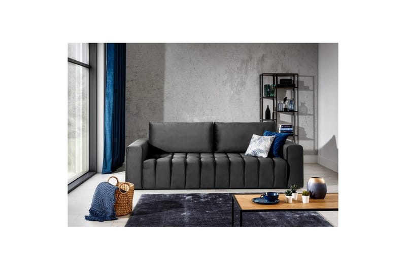Sofa Eltap Lazaro 247x97x92 cm - Monolith 97, Mørk Grå - Møbler - Sofaer - Sovesofaer - 3 seters sovesofa