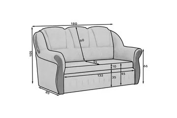 Sofa Eltap Lord 180x85x105 cm - Monolith 09, Mørk Beige - Møbler - Sofaer - Sovesofaer - 2 seters sovesofa