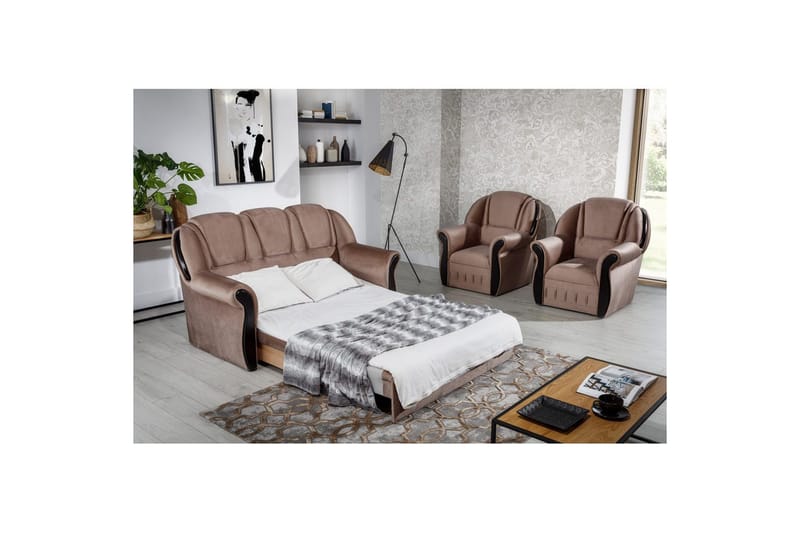 Sofa Eltap Lord 180x85x105 cm - Monolith 09, Mørk Beige - Møbler - Sofaer - Sovesofaer - 2 seters sovesofa