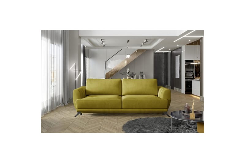 Sofa Eltap Megis 242x95x90 cm - Monolith 48, Gul - Møbler - Sofaer - Sovesofaer - 3 seters sovesofa