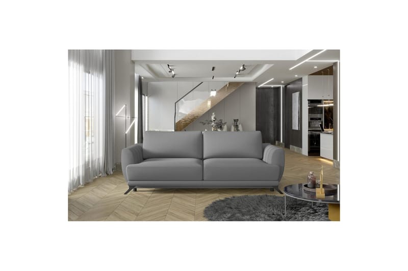 Sofa Eltap Megis 242x95x90 cm - Solar 80, Lys grå - Møbler - Sofaer - Sovesofaer - 3 seters sovesofa